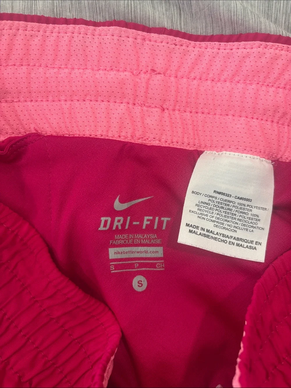 Nike Women's Fuchsia and Light Pink Athletic Shorts